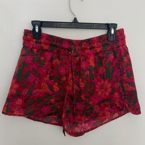 Floral silk shorts